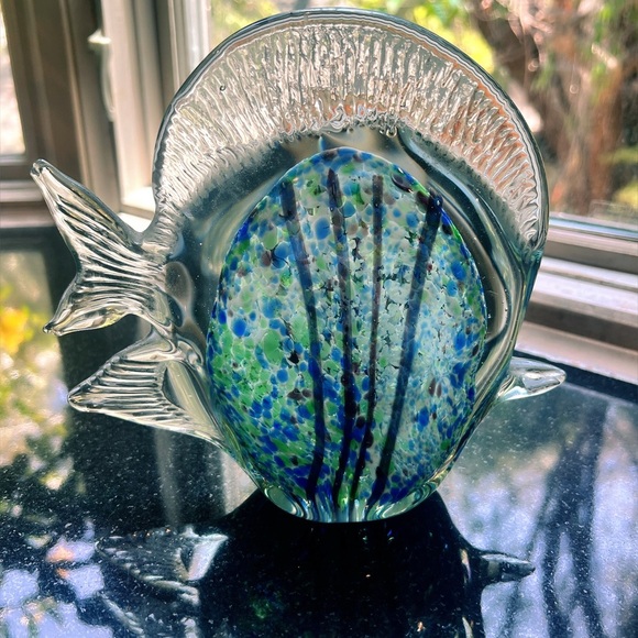 Other - Artistic Glass Fish Figurine - Blue and Green